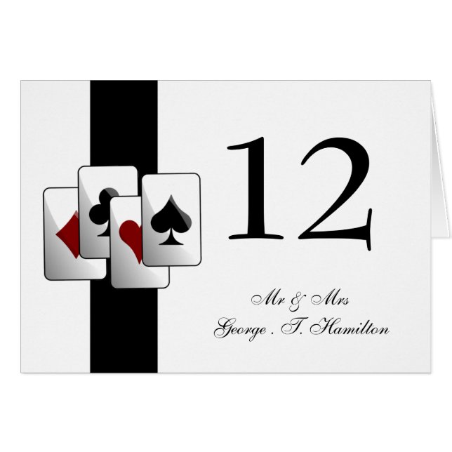 Las Vegas Wedding Table numbers (Front Horizontal)