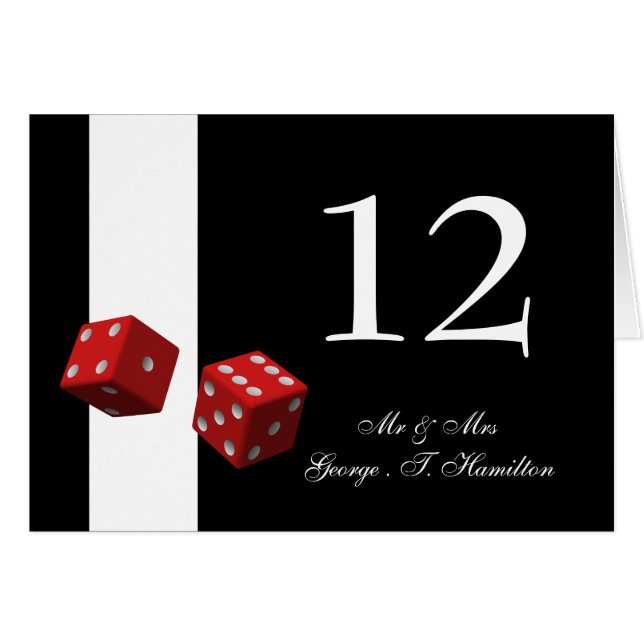 Las Vegas Wedding Table numbers (Front Horizontal)