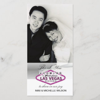 Las Vegas Wedding Thank You Photo Card (Pink)