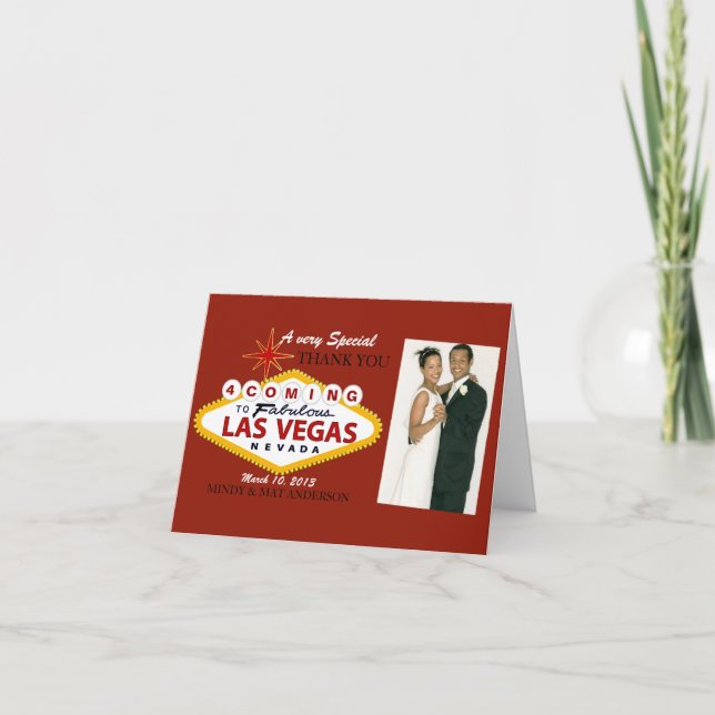 Las Vegas Wedding Thank You Photo Cards (Front)