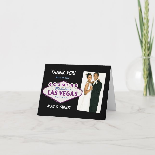 Las Vegas Wedding Thank You Photo Cards (Front)