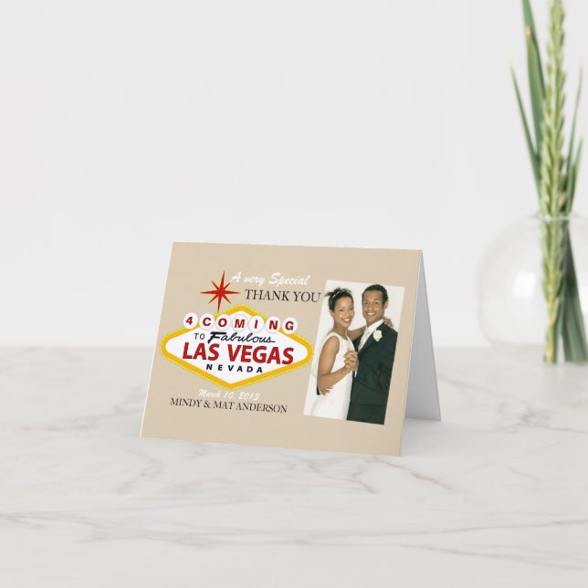 Las Vegas Wedding Thank You Photo Cards (Front)