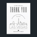 Las Vegas Wedding | Thanks for Coming! Postcard<br><div class="desc">A great way to show appreciation to the guest who travelled so far out of their way to see you, in this beautiful city. This special thank you postcard is tailored to the guest who attended your wedding in the beautiful city of Las Vegas, Nevada. It features a stylised skyline...</div>