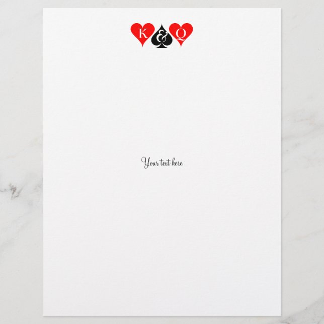 Las Vegas wedding theme letterhead stationery (Front)