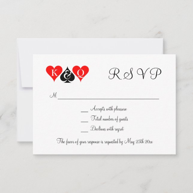 Las Vegas wedding theme RSVP wedding cards (Front)