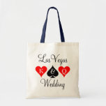 Las Vegas wedding tote bag with playing card suits<br><div class="desc">Personalised Las Vegas wedding tote bag with playing card suits. Ace of spades poker wedding tote bag with King and Queen of hearts. Personalizable monogram letter for bride and groom. Cute idea for bridesmaids,  flower girl,  maid of honour etc. Bridal  / bachelorette accessories.</div>