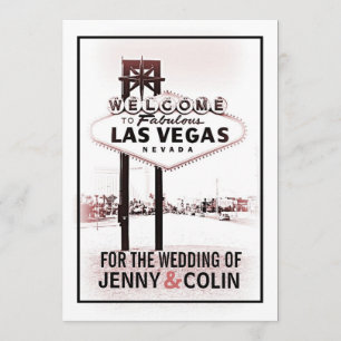 Las Vegas Wedding Vintage Romantic Invites