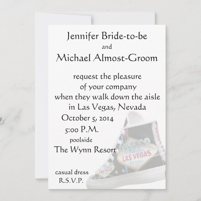 Las Vegas Wedding : walk down the aisle Invitation (Front)