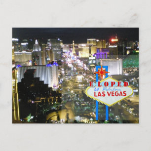 Las Vegas Wedding We Eloped Announcement Postcard