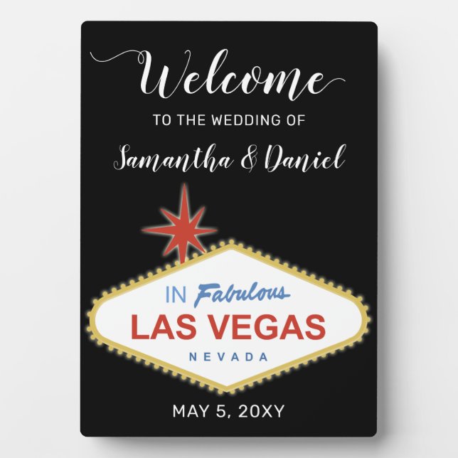 Las Vegas Wedding Welcome Sign Plaque (Front)