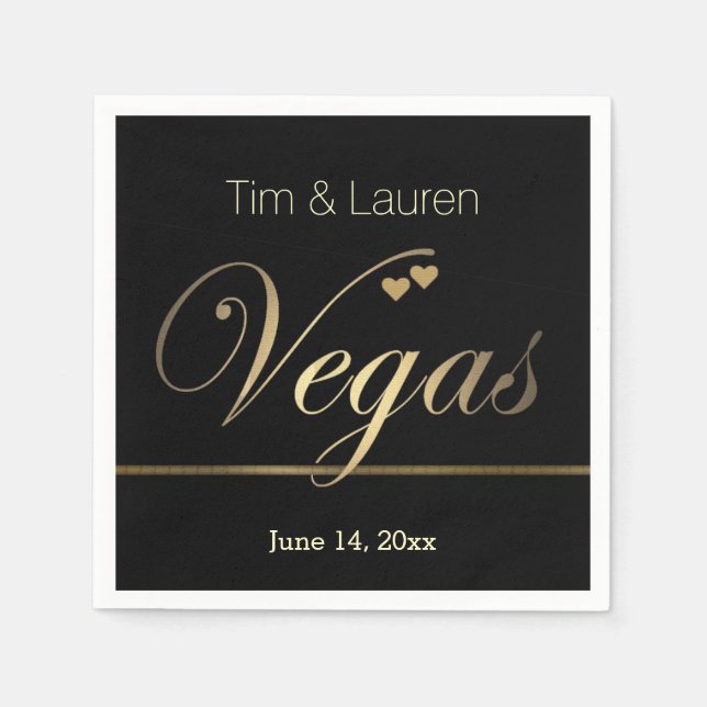 Las Vegas Wedding with hearts! Napkin (Front)