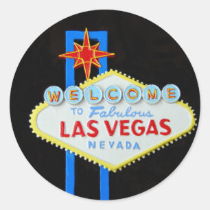 Las Vegas Welcome Sign Classic Round Sticker