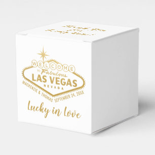 Las Vegas Welcome Sign Elegant Gold Wedding Favour Box