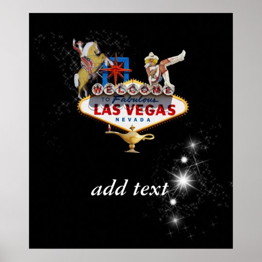 Las Vegas Welcome Sign On Starry Background