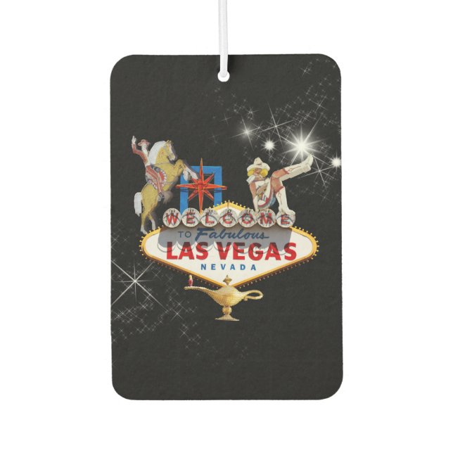 Las Vegas Welcome Sign On Starry Background Car Air Freshener (Front)