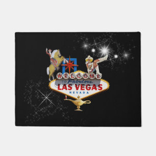 Las Vegas Welcome Sign On Starry Background Doormat