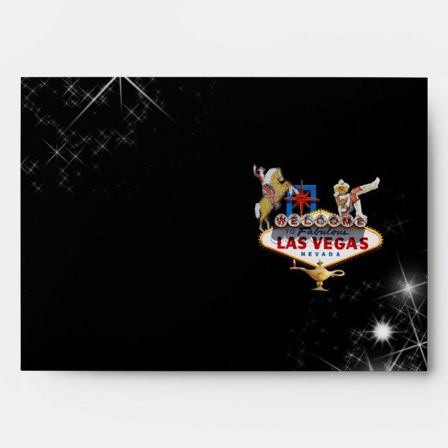 Las Vegas Welcome Sign On Starry Background Envelope (Front)