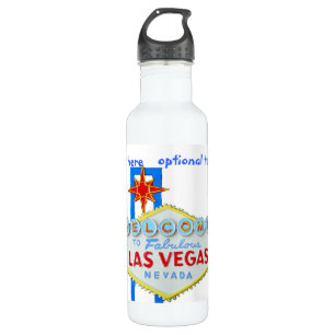 Las Vegas Welcome Sign on White 710 Ml Water Bottle