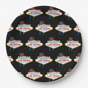 Las Vegas Welcome Sign Paper Plate