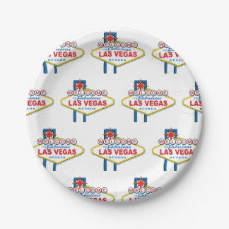 Las Vegas Welcome Sign Paper Plate