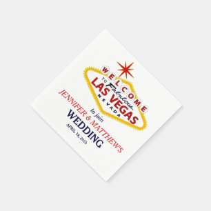 Las Vegas Welcome Sign Personalised Wedding Napkin