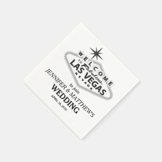 Las Vegas Welcome Sign Personalised Wedding Napkin