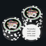 Las Vegas Welcome Sign Poker Chips<br><div class="desc">* The fabulous Welcome Sign with Playing Cards - a real Gamblers Delight ! * Nice as a parting gift, wedding reception gifts or Las Vegas personalised Wedding gift for your wedding crew. * Poker chips have nine colour options. * Choose font style, colour and size of text for personalising...</div>