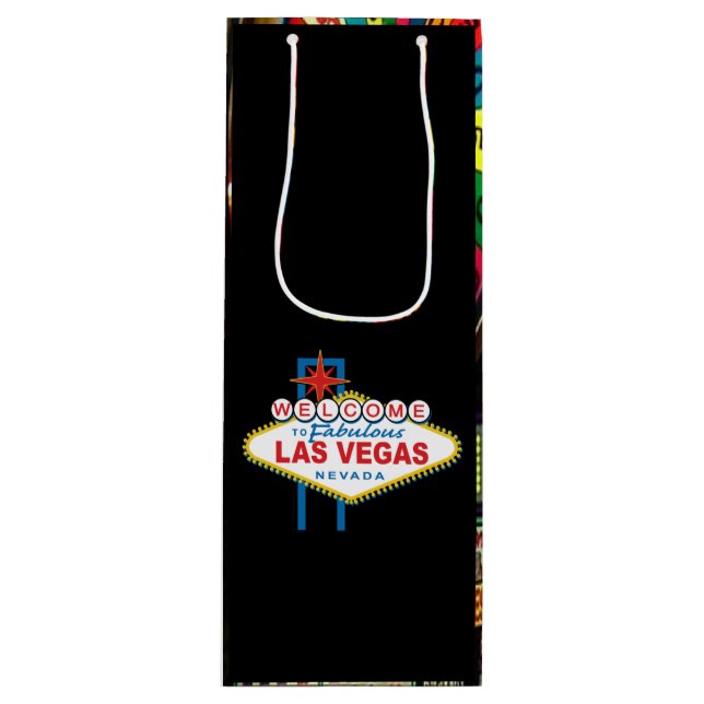 Las Vegas Welcome Sign Wine Gift Bag (Front)