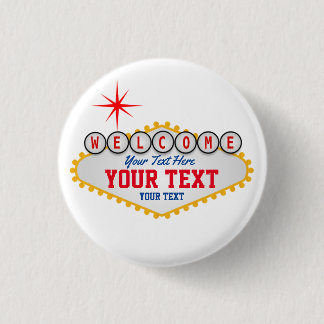 Las Vegas Welcome Sign Your Text 3 Cm Round Badge