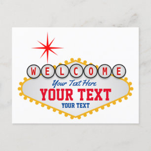 Las Vegas Welcome Sign Your Text  Holiday Postcard
