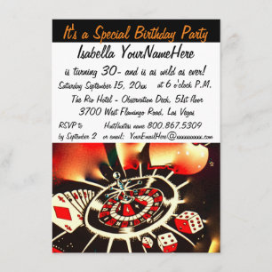 Las Vegas Wild Thing 30th Birthday Invitation