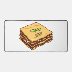 Lasagna cartoon illustration desk mat
