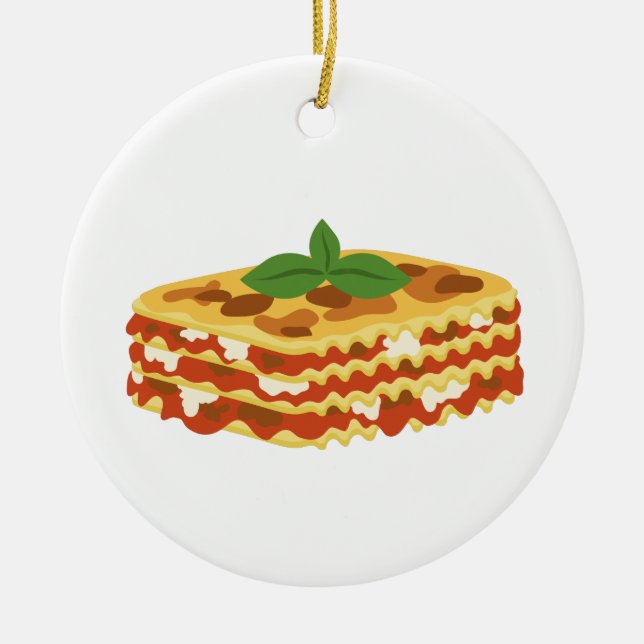 Lasagna Ceramic Tree Decoration (Front)