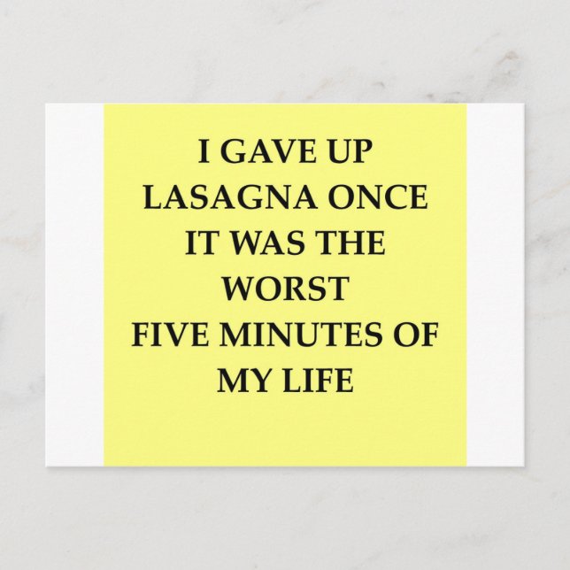 LASAGNA.jpg Postcard (Front)