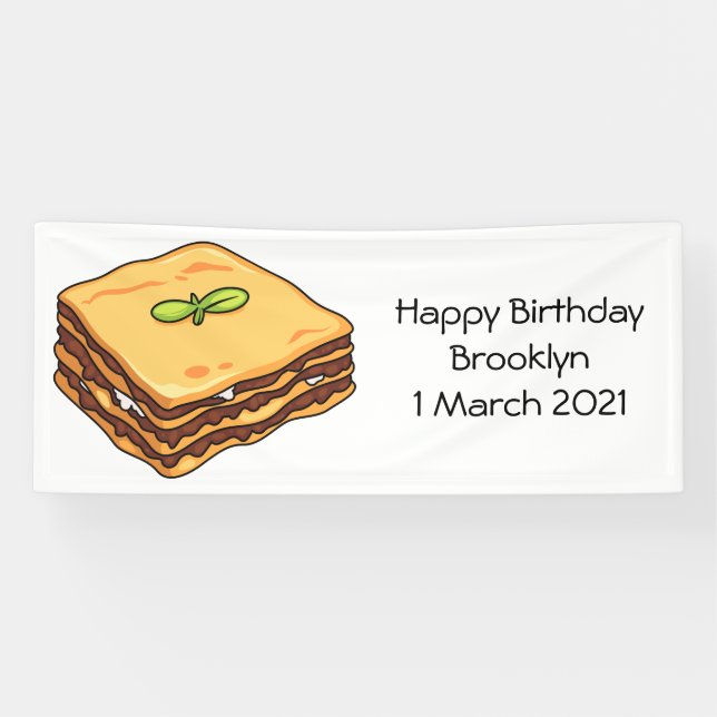 Lasagne cartoon illustration  banner (Horizontal)