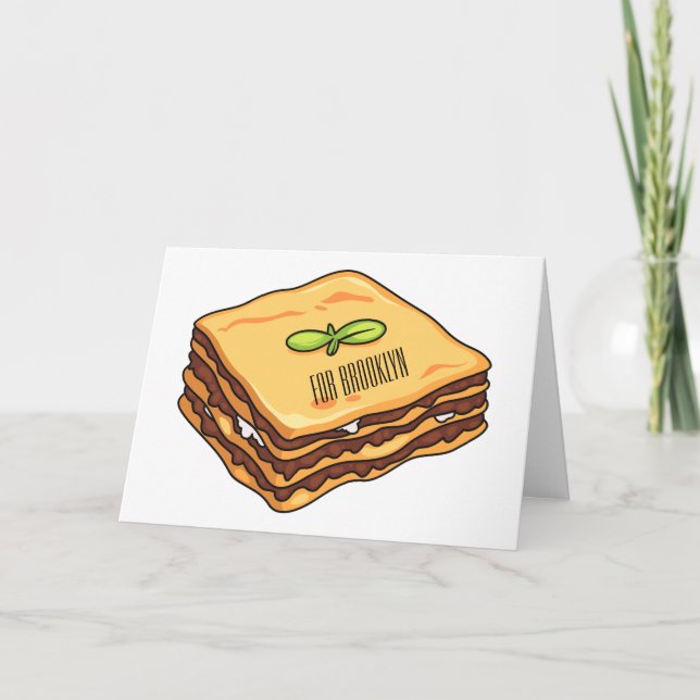Lasagne cartoon illustration  card (Front)