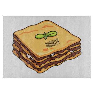 Lasagne cartoon illustration cutting board