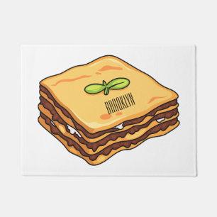 Lasagne cartoon illustration doormat