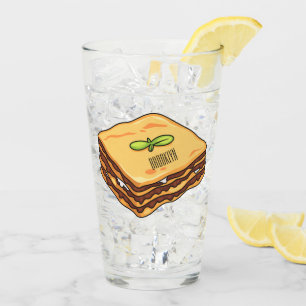 Lasagne cartoon illustration glass
