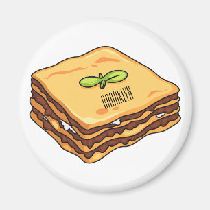Lasagne cartoon illustration  magnet