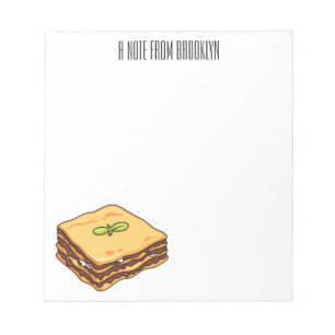 Lasagne cartoon illustration notepad