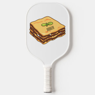 Lasagne cartoon illustration  pickleball paddle