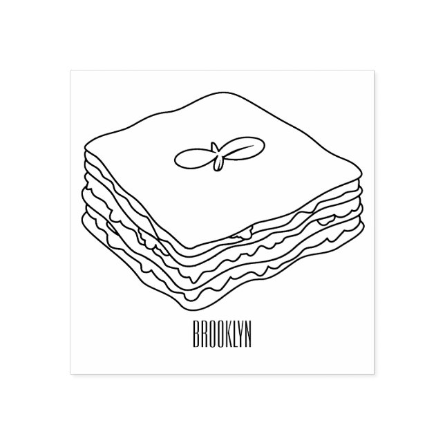 Lasagne cartoon illustration  rubber stamp (Imprint)