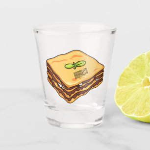 Lasagne cartoon illustration shot glass