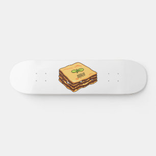 Lasagne cartoon illustration skateboard