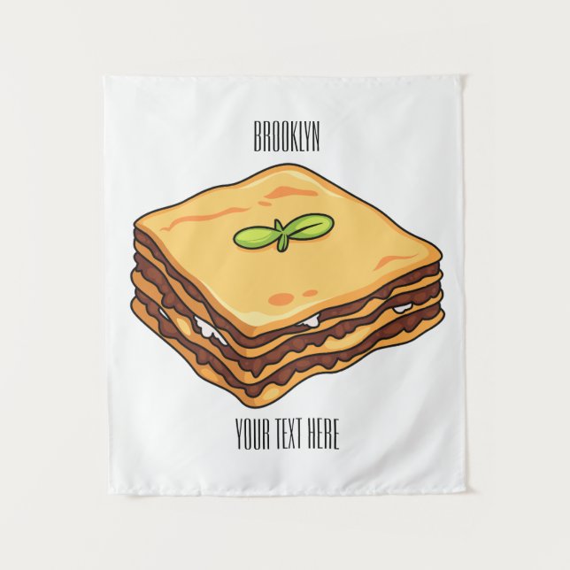 Lasagne cartoon illustration  tapestry (Front)