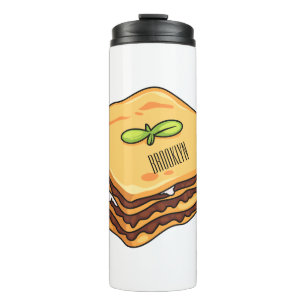 Lasagne cartoon illustration  thermal tumbler