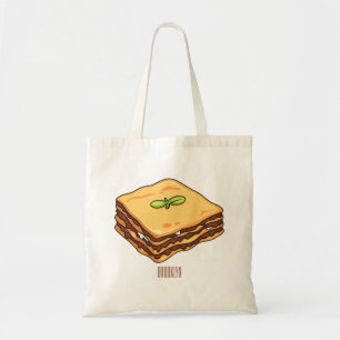 Lasagne cartoon illustration tote bag