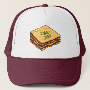 Lasagne cartoon illustration  trucker hat