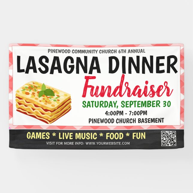 Lasagne Dinner Fundraiser Banner (Horizontal)